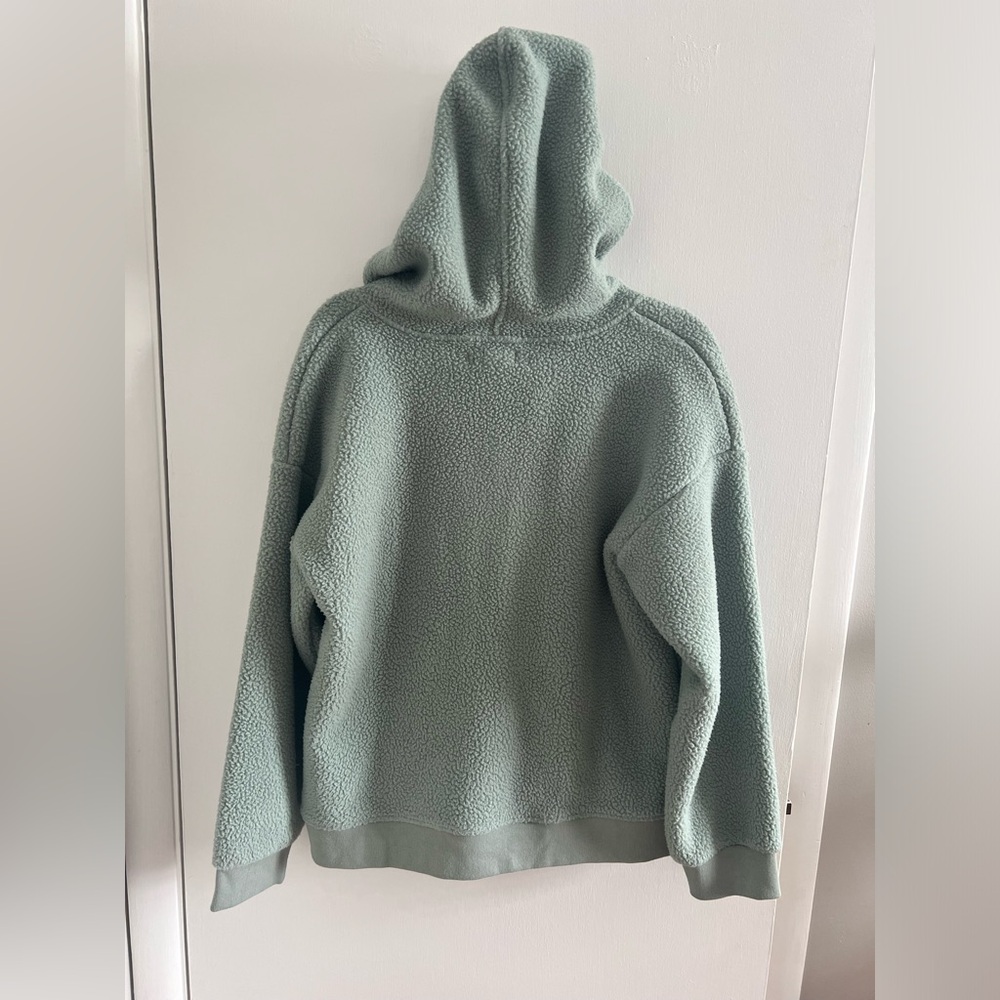 Madewell Green Fleece Hooded Zip-Up Jacket NWT Size M - Picture 3 of 3